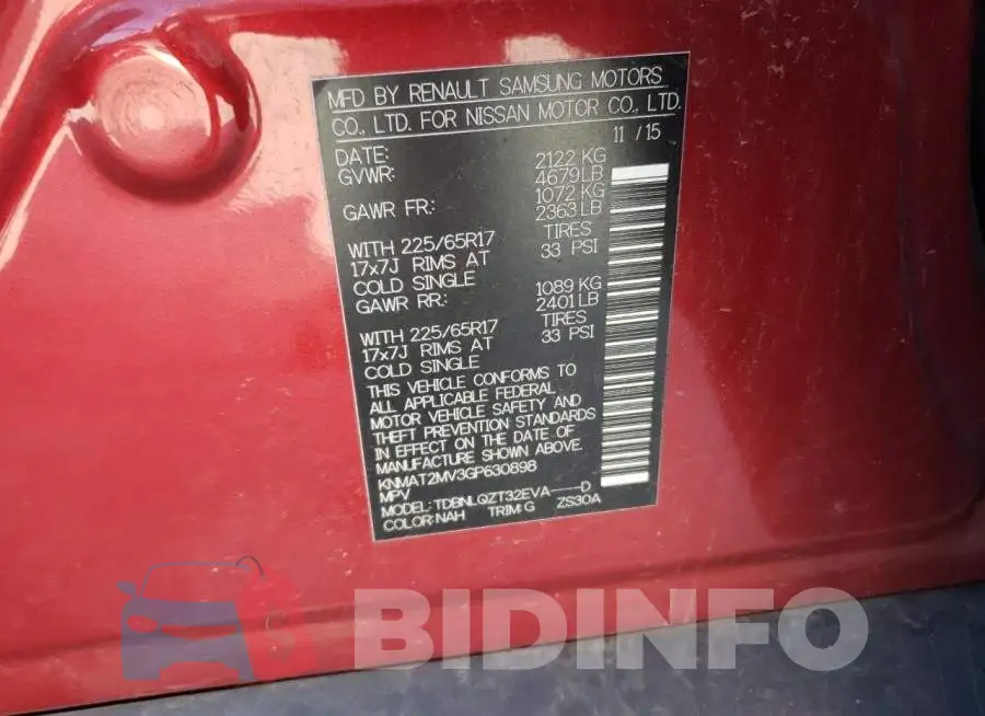 KNMAT2MV3GP630898 Photo# 13
