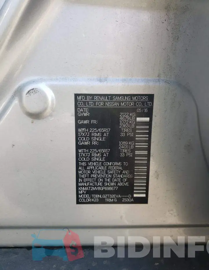 KNMAT2MV8GP698677 Photo# 13