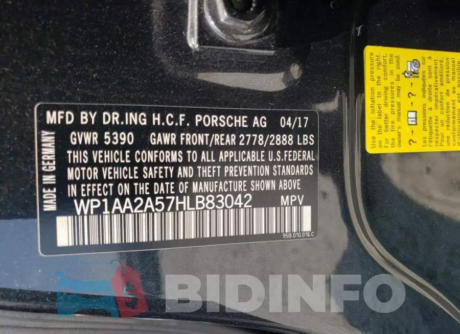 WP1AA2A57HLB83042 Photo# 10