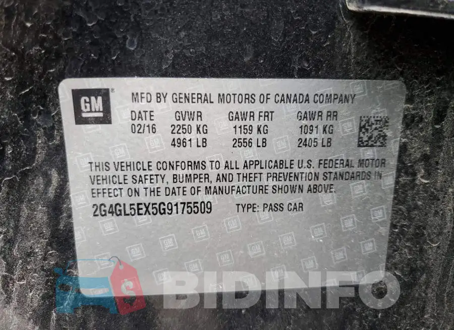 2G4GL5EX5G9175509 Photo# 12
