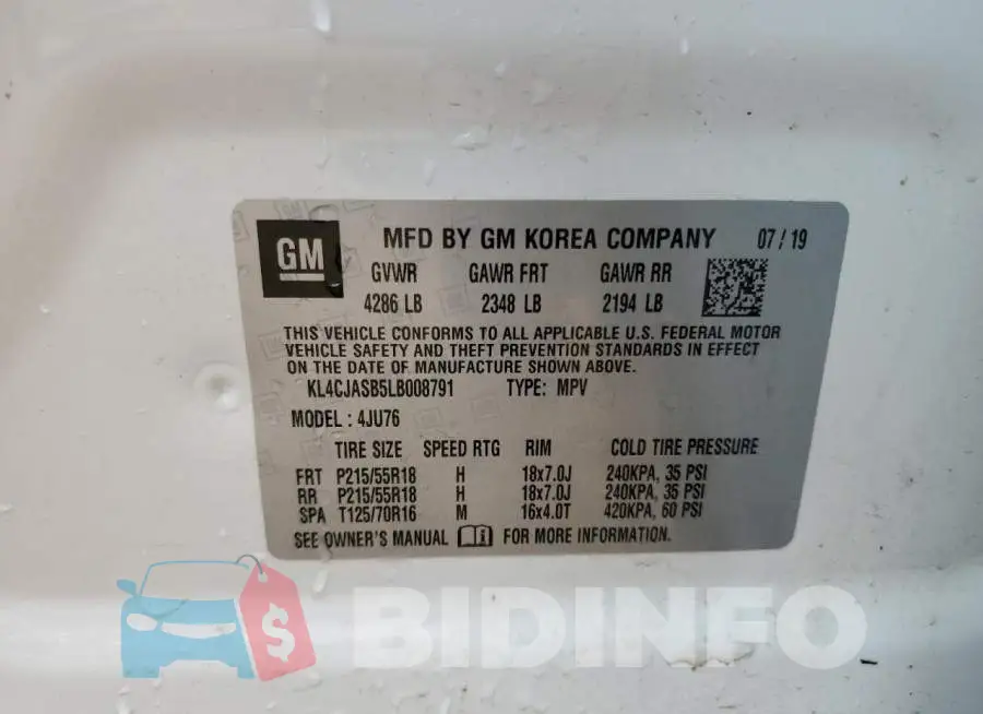 KL4CJASB5LB008791 Photo# 13