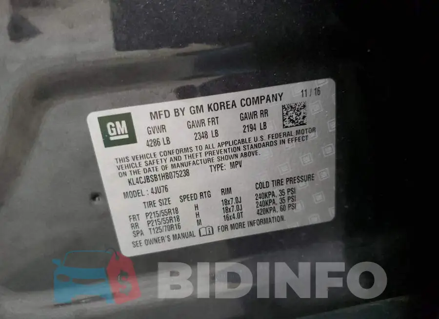 KL4CJBSB1HB075238 Photo# 13