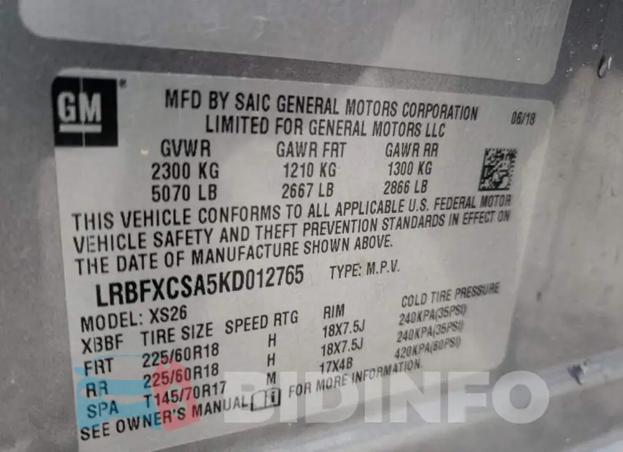 LRBFXCSA5KD012765 Photo# 12