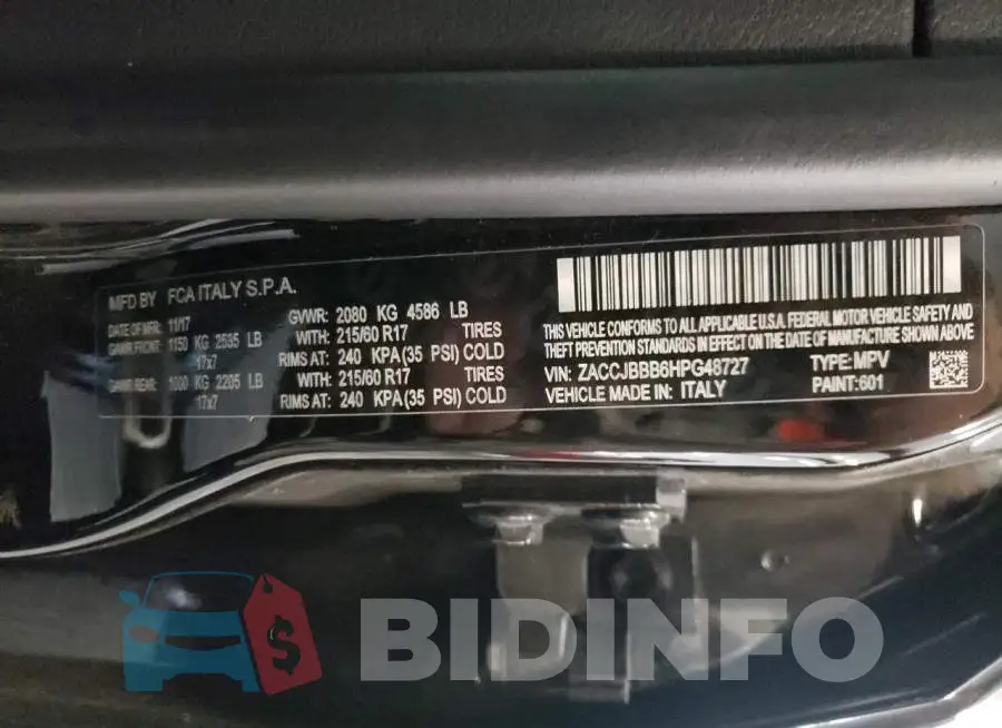 ZACCJBBB6HPG48727 Photo# 12