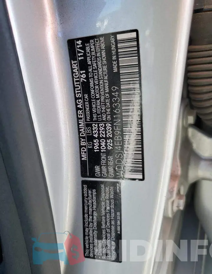 WDDSJ4EB9FN163349 Photo# 12