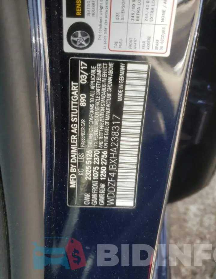 WDDZF4JBXHA238317 Photo# 12