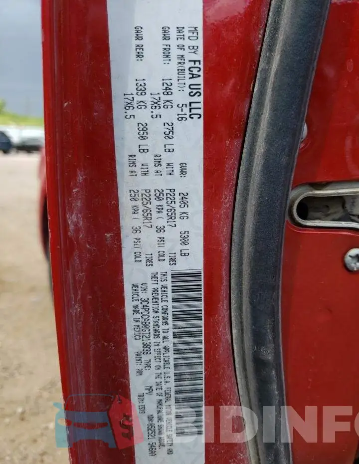 3C4PDCAB0GT213838 Photo# 13