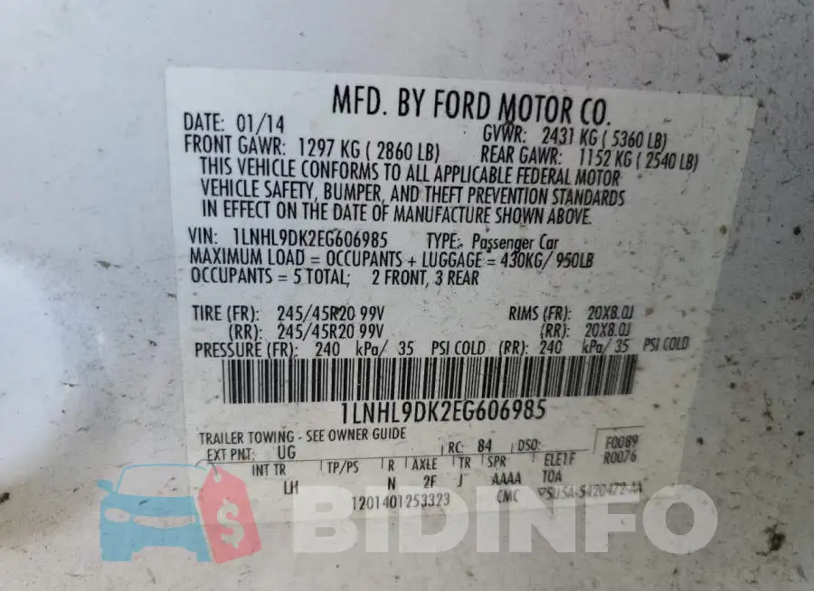 1LNHL9DK2EG606985 Photo# 12
