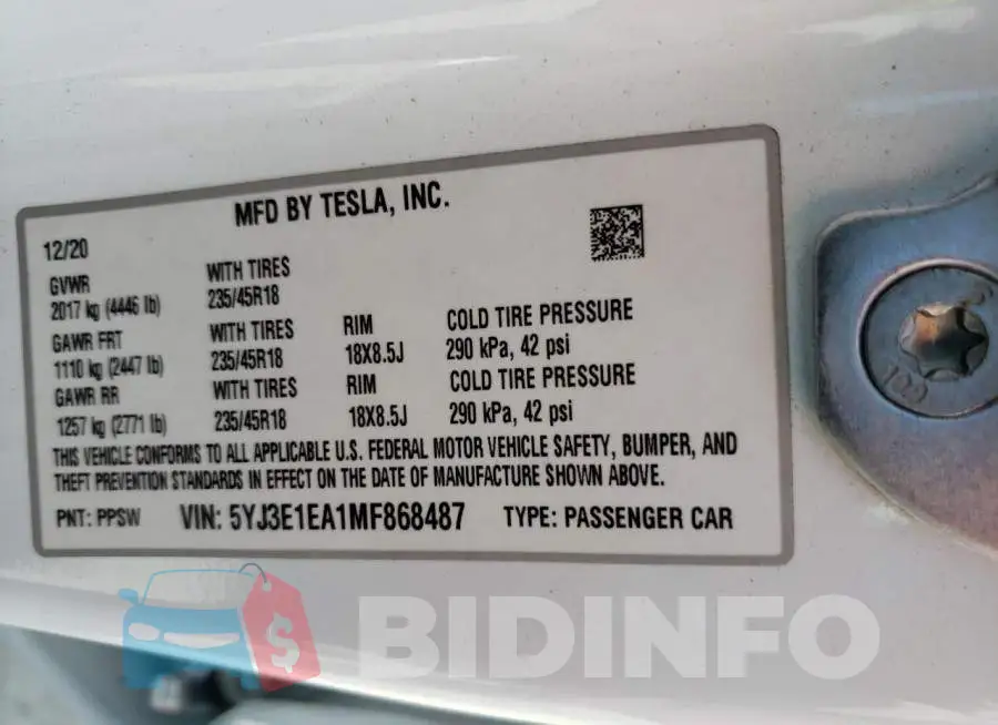 5YJ3E1EA1MF868487 Photo# 12
