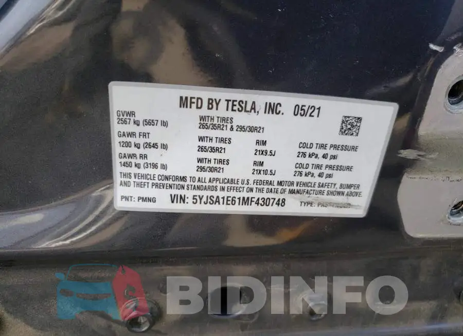 5YJSA1E61MF430748 Photo# 13