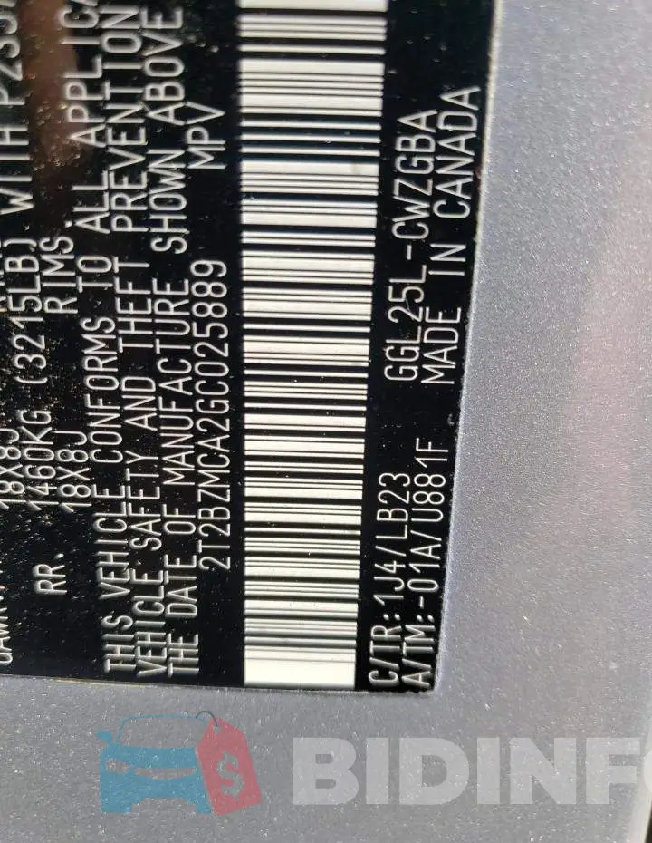 2T2BZMCA2GC025889 Photo# 13