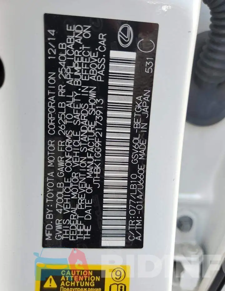 JTHBK1GG9F2173913 Photo# 12