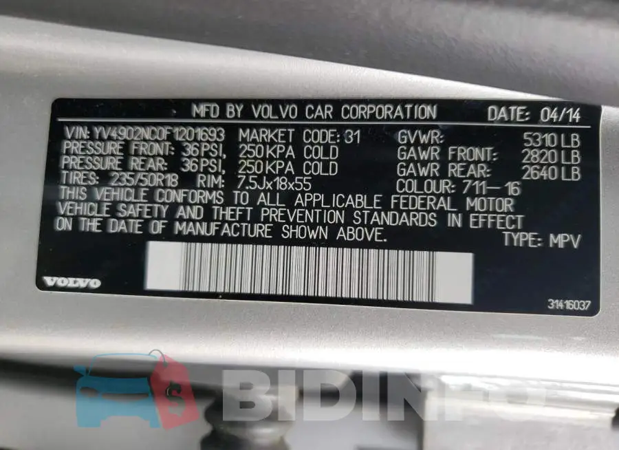 YV4902NC0F1201693 Photo# 12