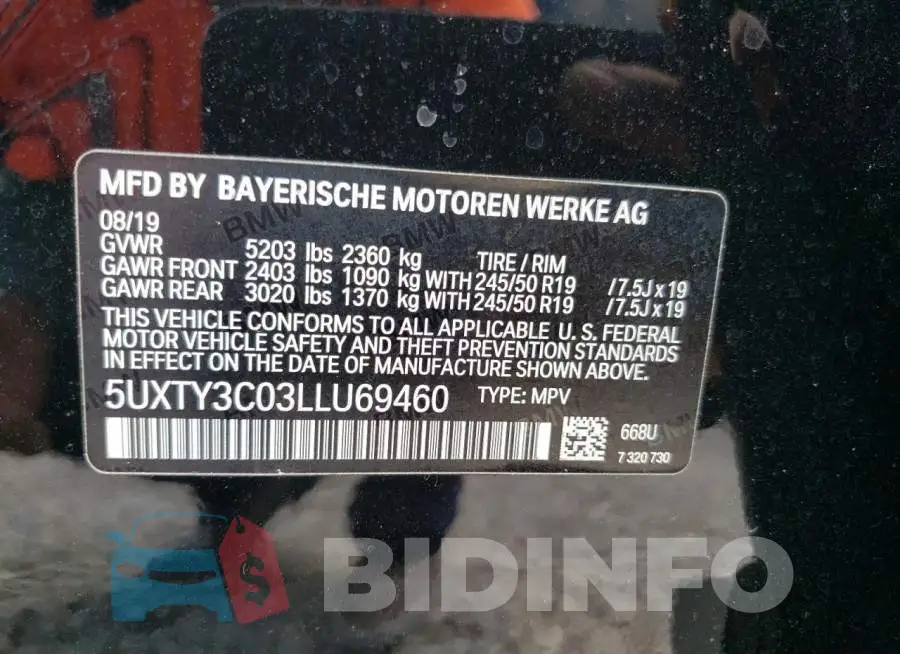 5UXTY3C03LLU69460 Photo# 13