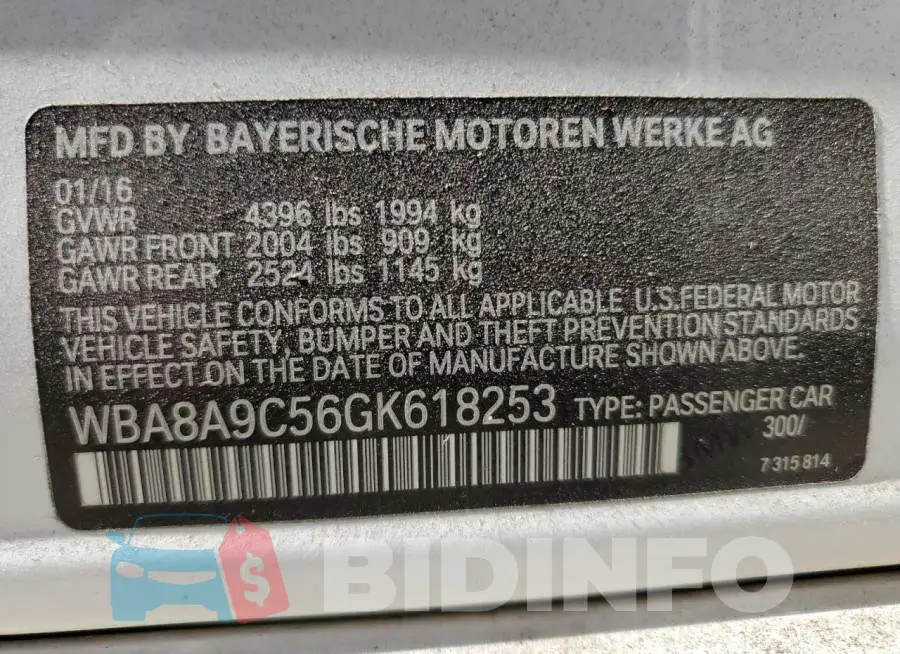WBA8A9C56GK618253 Photo# 12