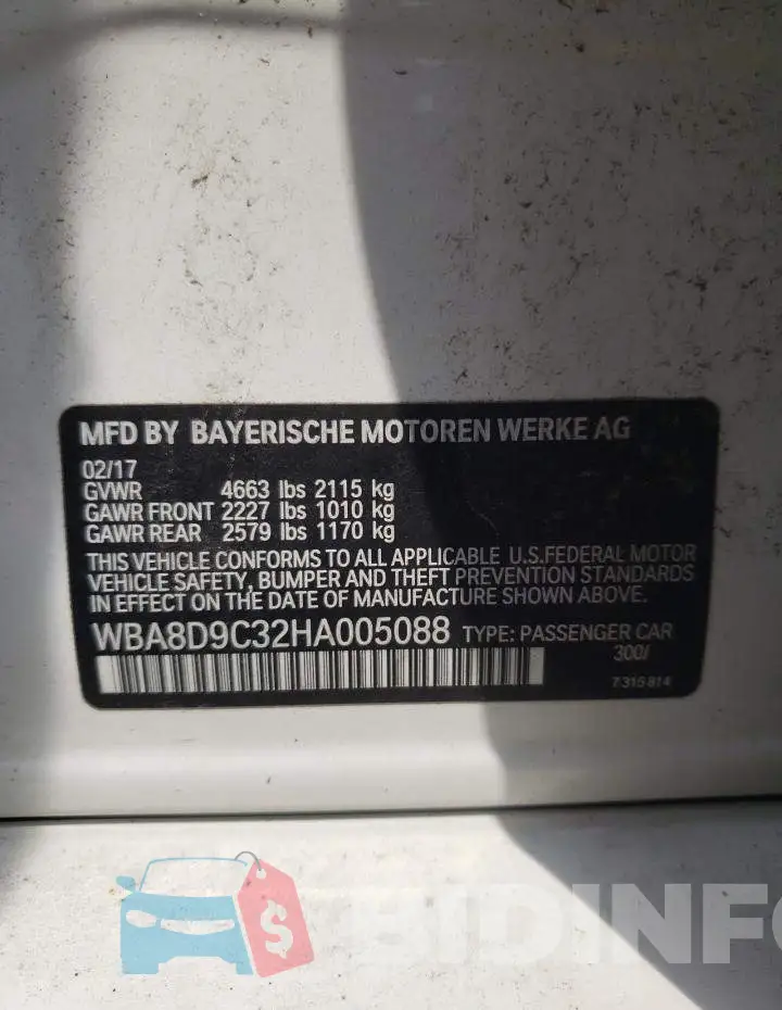 WBA8D9C32HA005088 Photo# 12