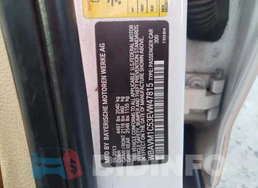 WBAVM1C53EVW47815 Photo# 13