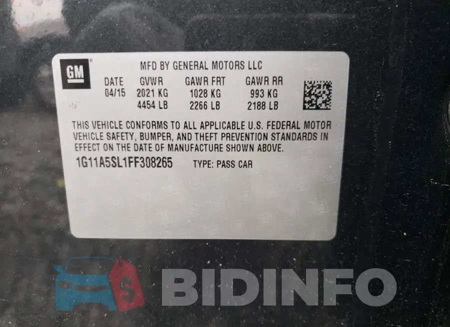 1G11A5SL1FF308265 Photo# 13