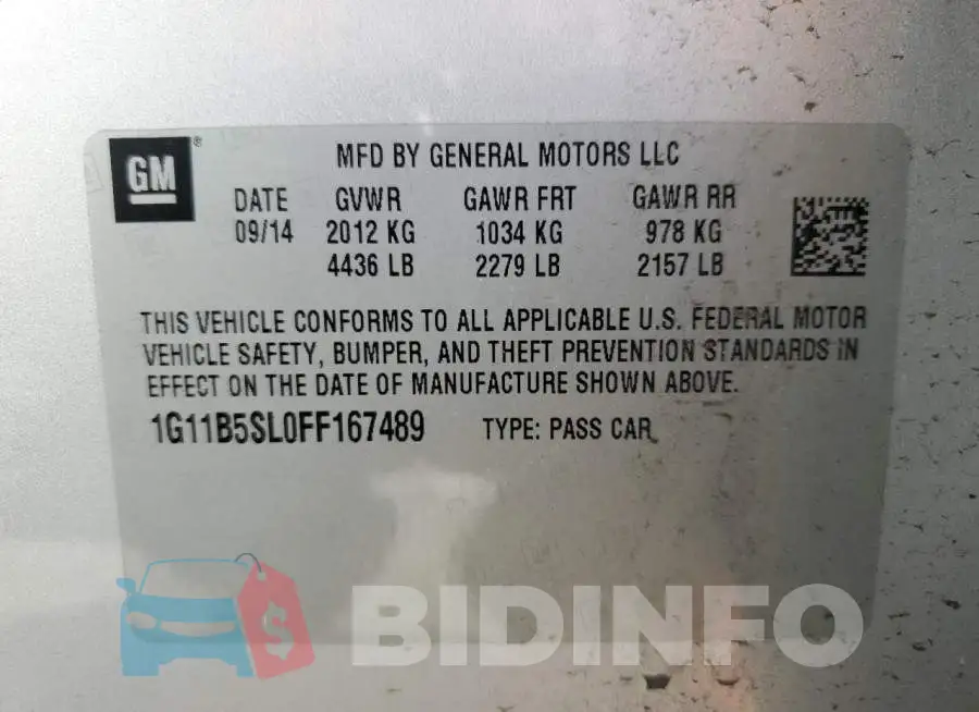 1G11B5SL0FF167489 Photo# 13