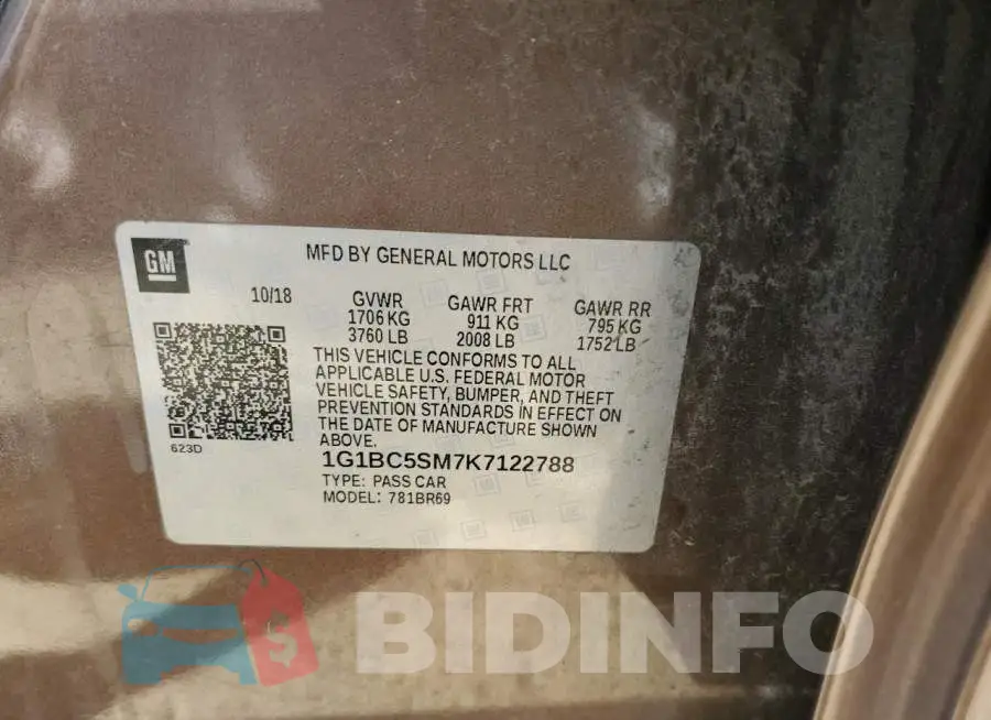 1G1BC5SM7K7122788 Photo# 12