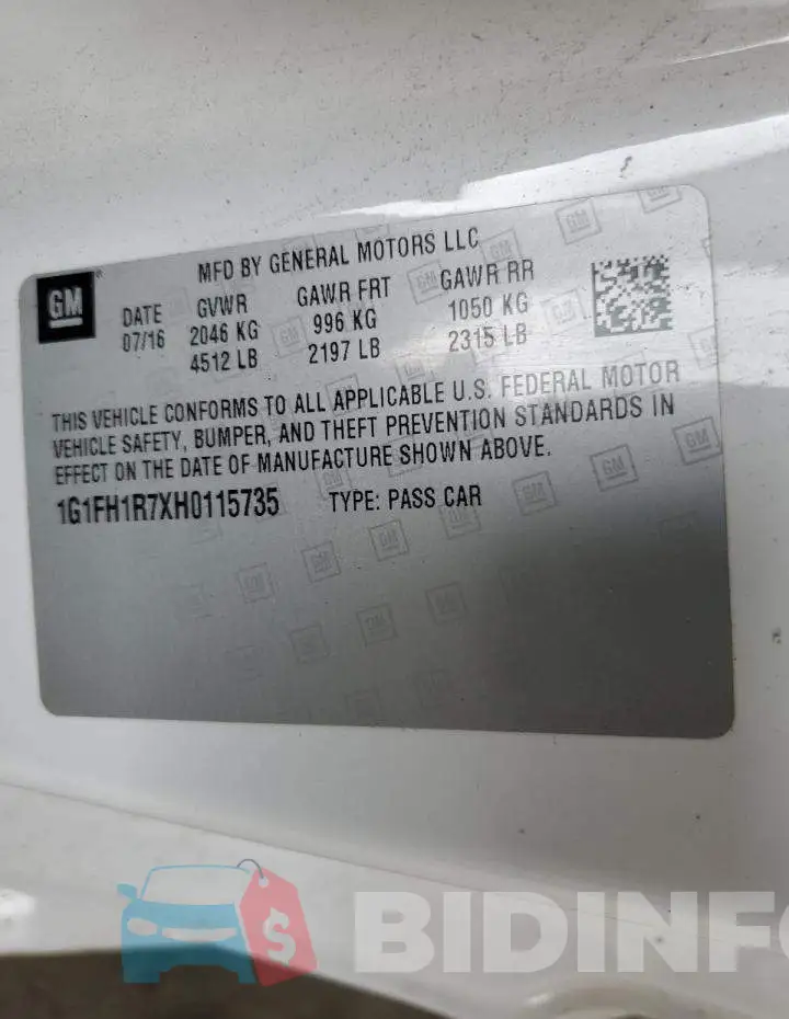 1G1FH1R7XH0115735 Photo# 12