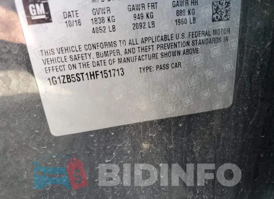 1G1ZB5ST1HF151713 Photo# 12