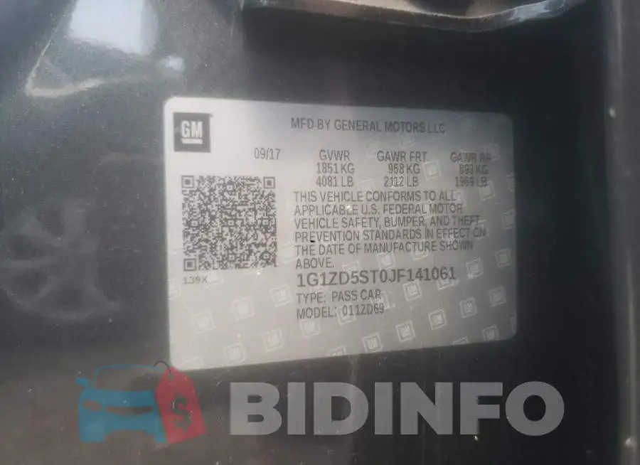 1G1ZD5ST0JF141061 Photo# 12