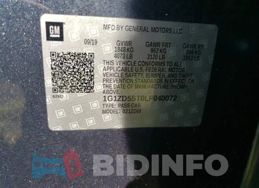 1G1ZD5ST0LF040072 Photo# 13
