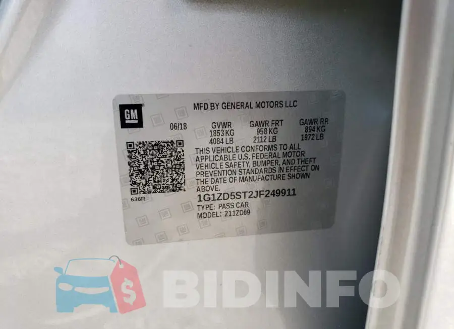 1G1ZD5ST2JF249911 Photo# 12