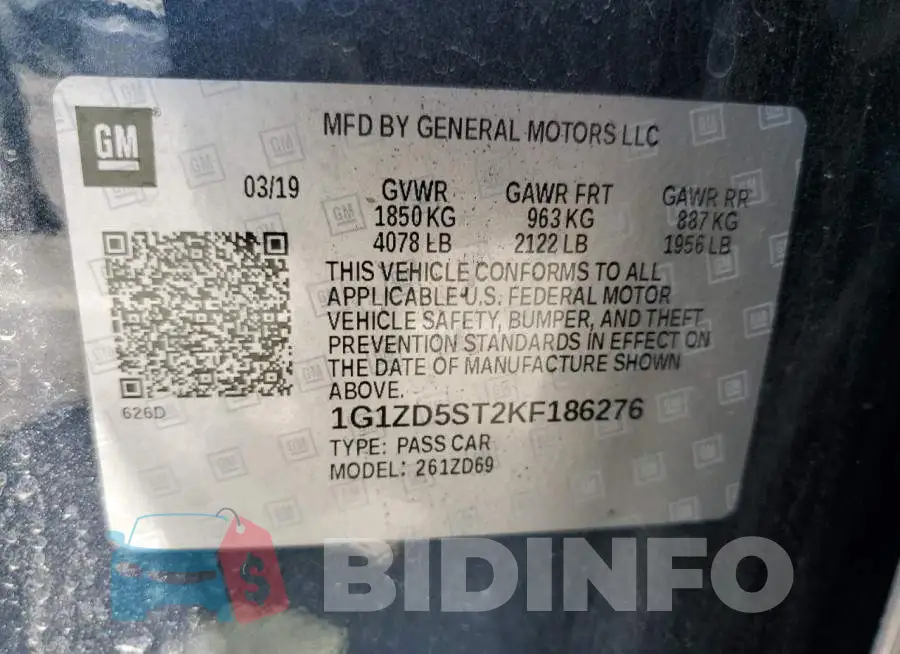 1G1ZD5ST2KF186276 Photo# 12