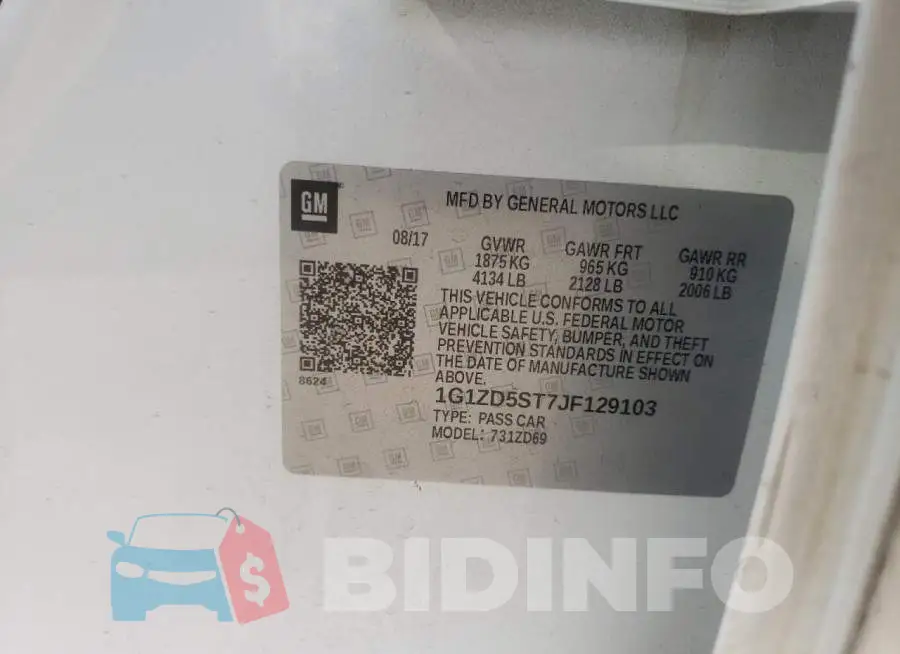 1G1ZD5ST7JF129103 Photo# 13