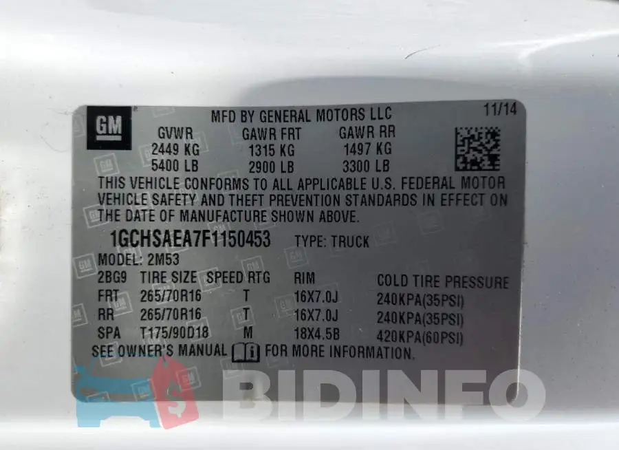 1GCHSAEA7F1150453 Photo# 12