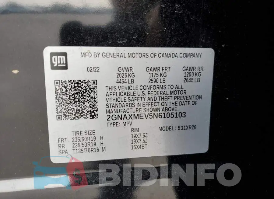 2GNAXMEV5N6105103 Photo# 12