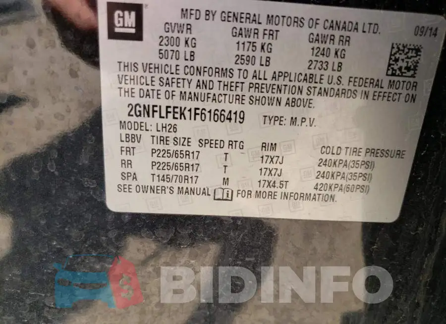 2GNFLFEK1F6166419 Photo# 12