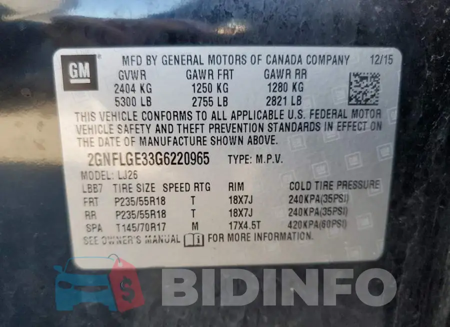 2GNFLGE33G6220965 Photo# 13