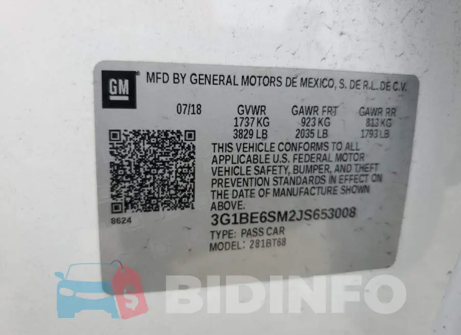 3G1BE6SM2JS653008 Photo# 12