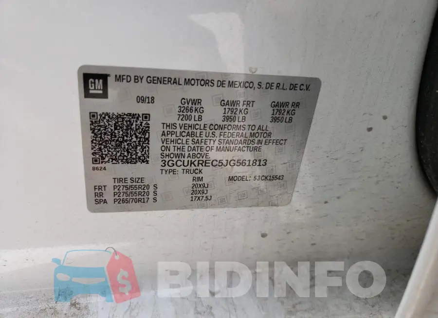 3GCUKREC5JG561813 Photo# 12