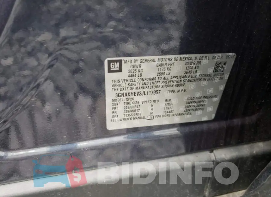 3GNAXHEV3JL117957 Photo# 12