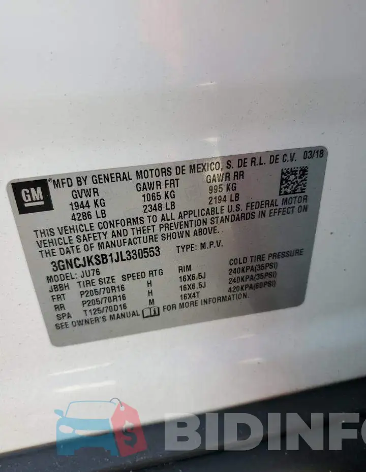3GNCJKSB1JL330553 Photo# 14