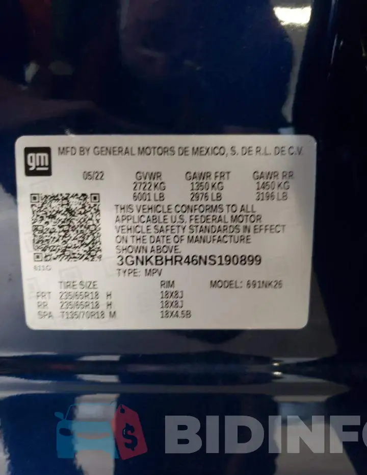 3GNKBHR46NS190899 Photo# 13