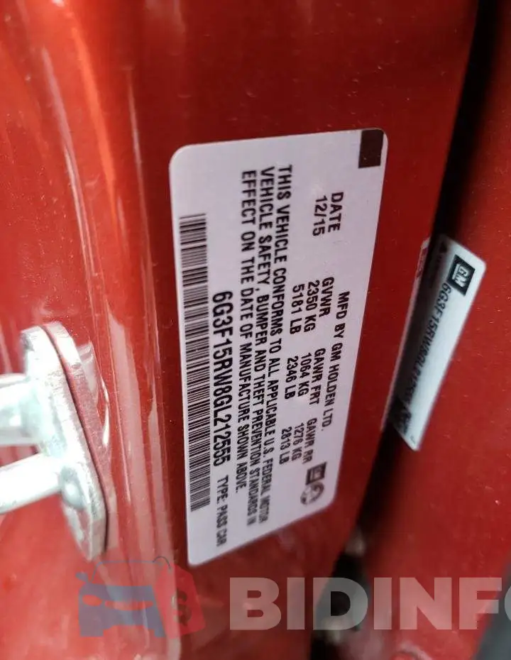 6G3F15RW8GL212555 Photo# 13
