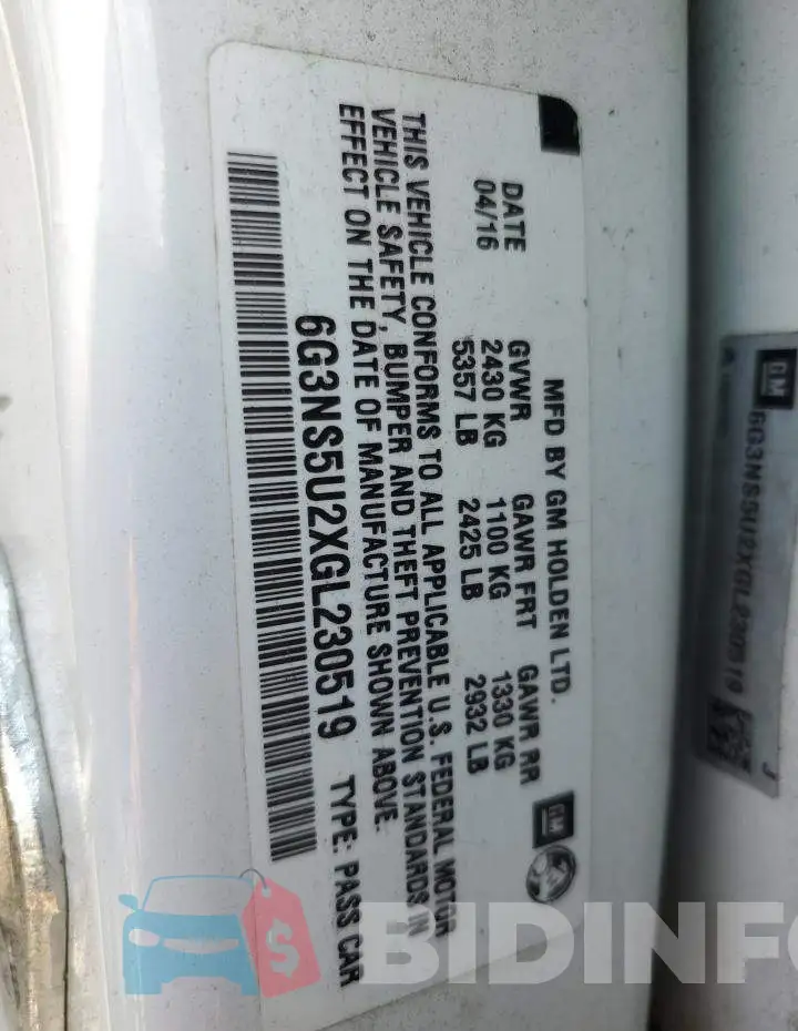 6G3NS5U2XGL230519 Photo# 12