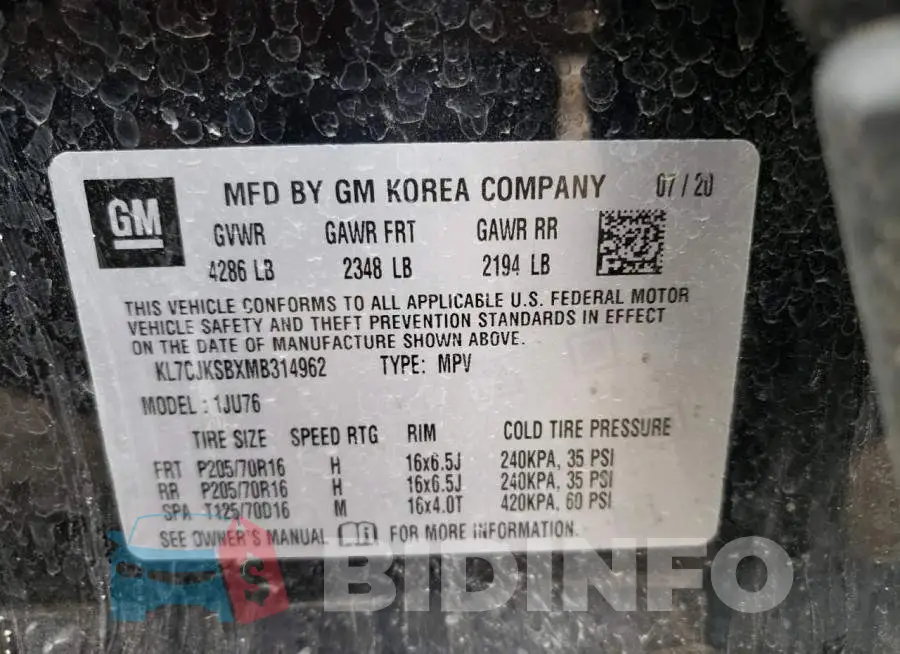 KL7CJKSBXMB314962 Photo# 13