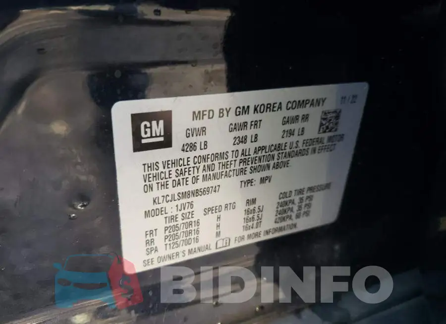 KL7CJLSM8NB569747 Photo# 13