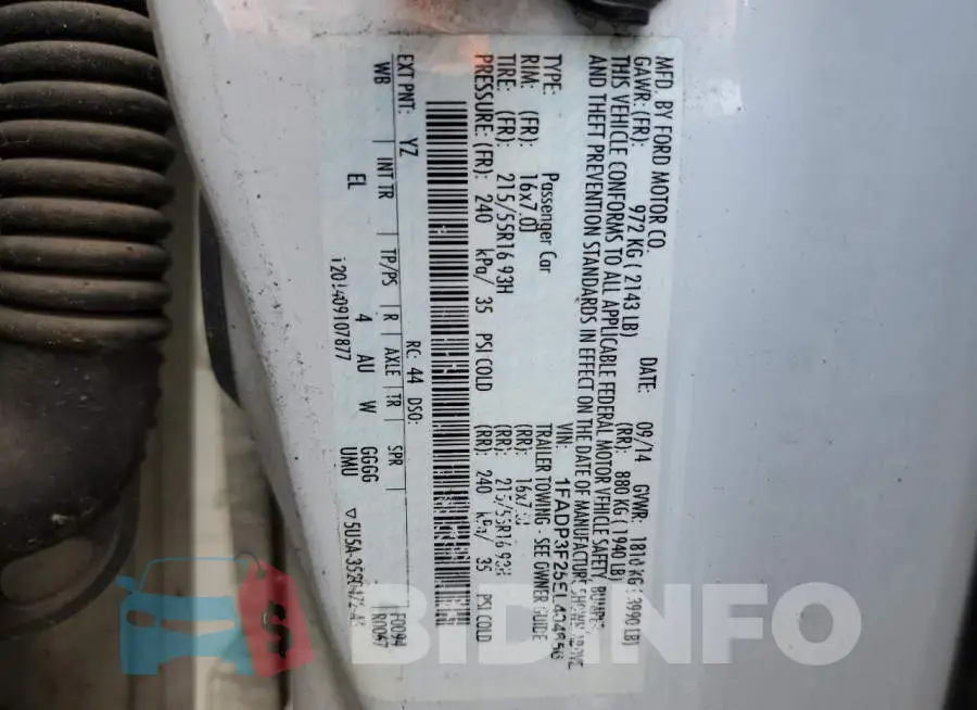 1FADP3F25EL404656 Photo# 12