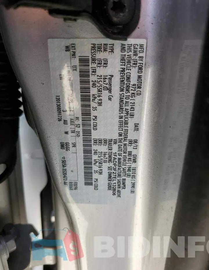 1FADP3F27EL132806 Photo# 13