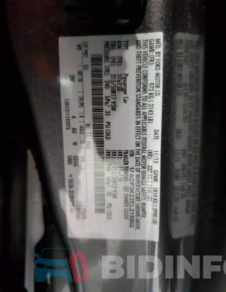 1FADP3K22EL215002 Photo# 12