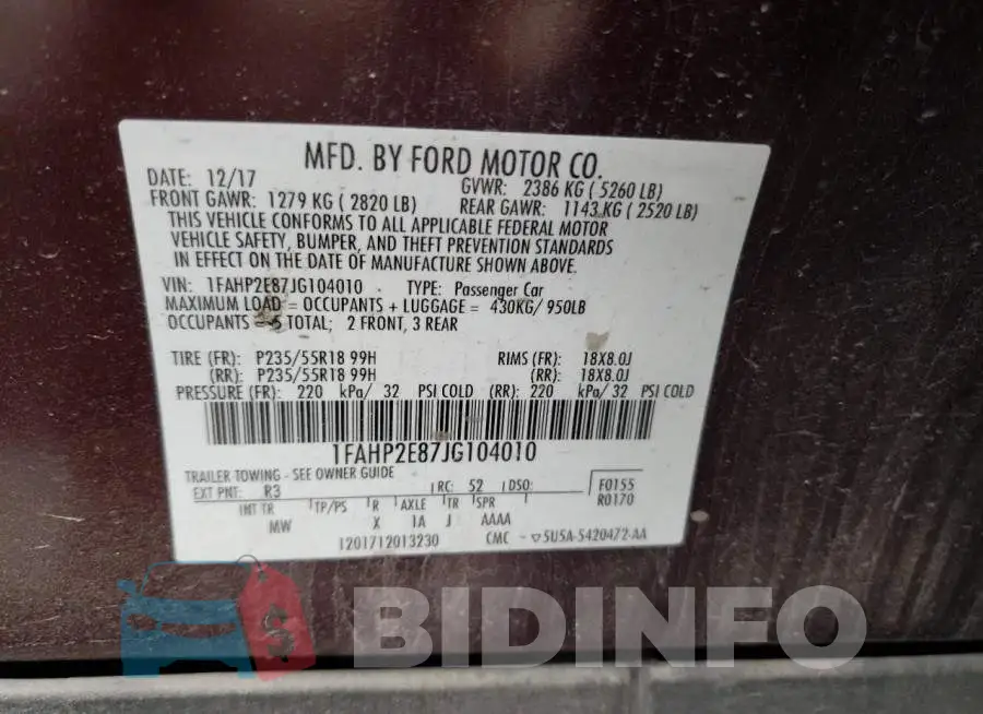 1FAHP2E87JG104010 Photo# 12