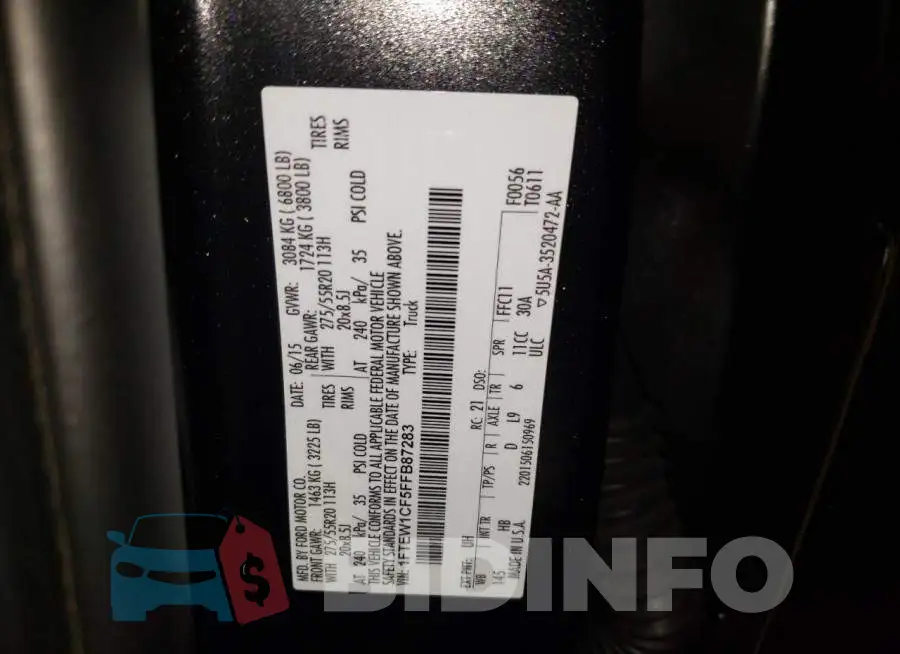 1FTEW1CF5FFB87283 Photo# 12