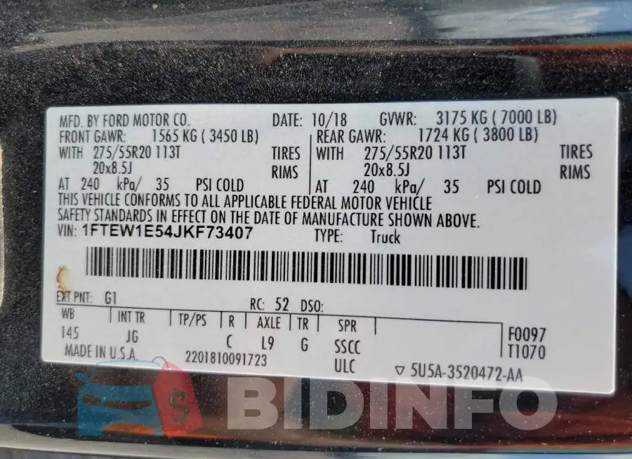 1FTEW1E54JKF73407 Photo# 12